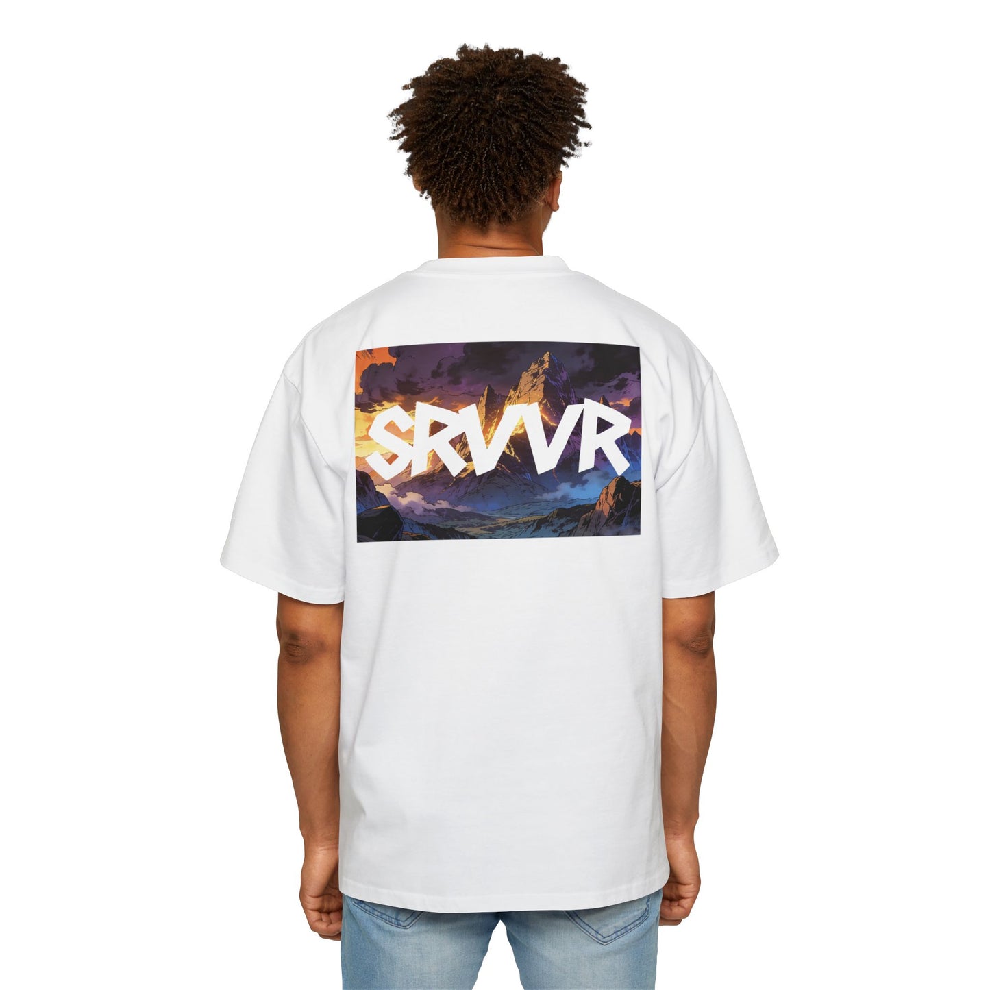 SRVVR Mountain Graphic Heavyweight Tee -- White